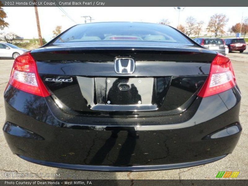 Crystal Black Pearl / Gray 2012 Honda Civic LX Coupe