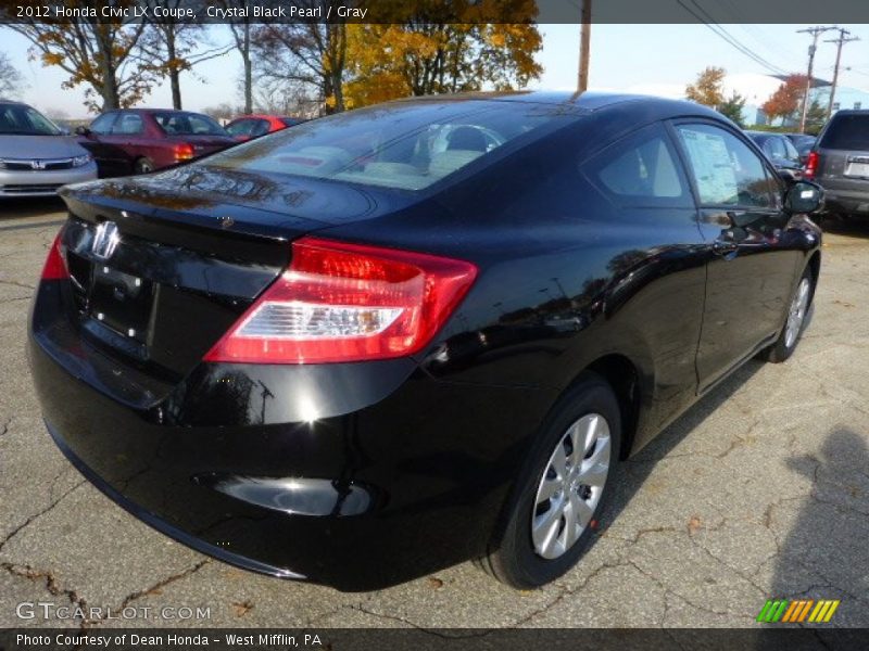Crystal Black Pearl / Gray 2012 Honda Civic LX Coupe