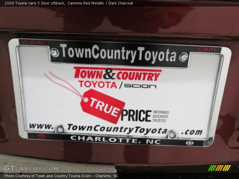 Carmine Red Metallic / Dark Charcoal 2009 Toyota Yaris 5 Door Liftback