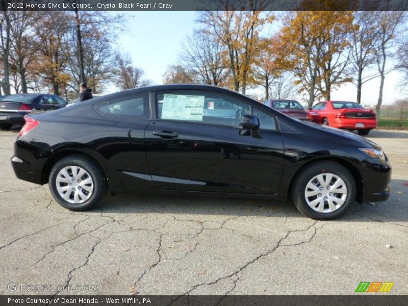 Crystal Black Pearl / Gray 2012 Honda Civic LX Coupe
