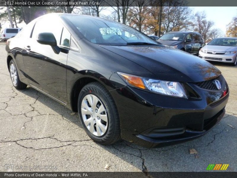 Crystal Black Pearl / Gray 2012 Honda Civic LX Coupe