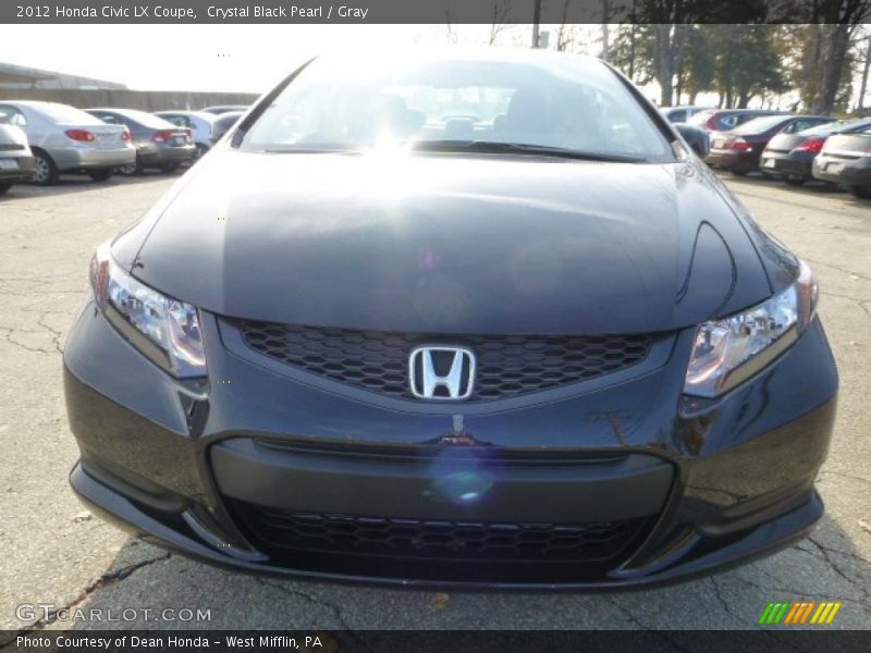 Crystal Black Pearl / Gray 2012 Honda Civic LX Coupe