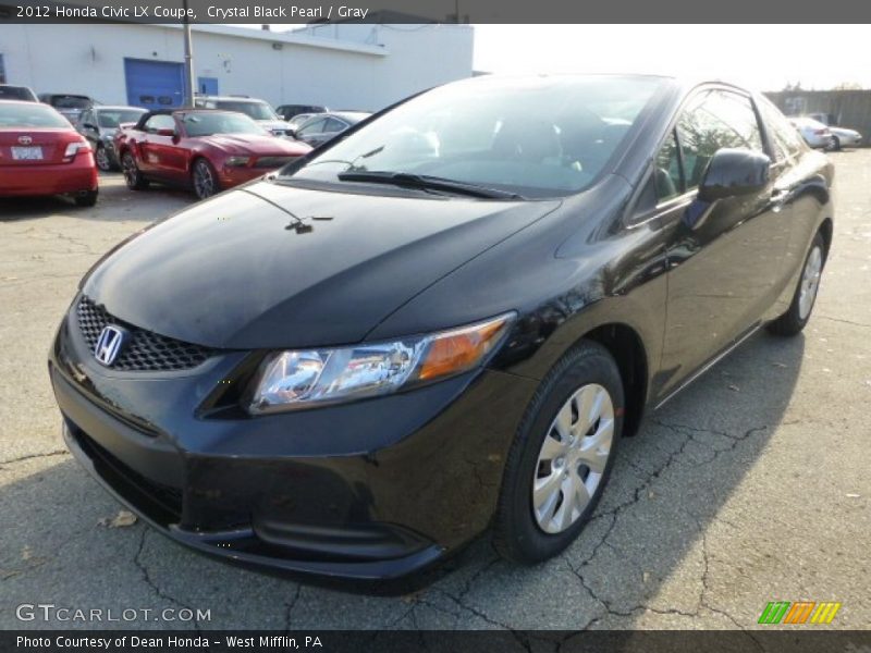 Crystal Black Pearl / Gray 2012 Honda Civic LX Coupe