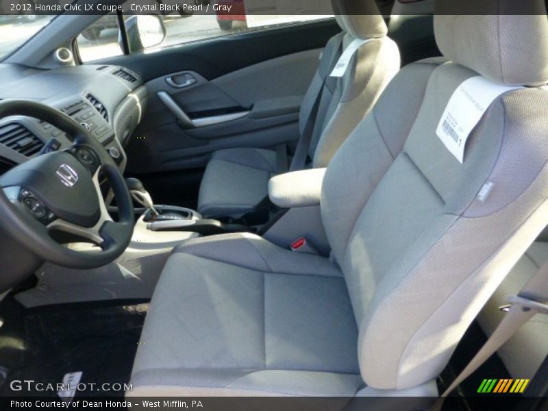 Crystal Black Pearl / Gray 2012 Honda Civic LX Coupe