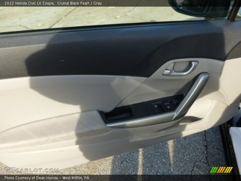 Crystal Black Pearl / Gray 2012 Honda Civic LX Coupe