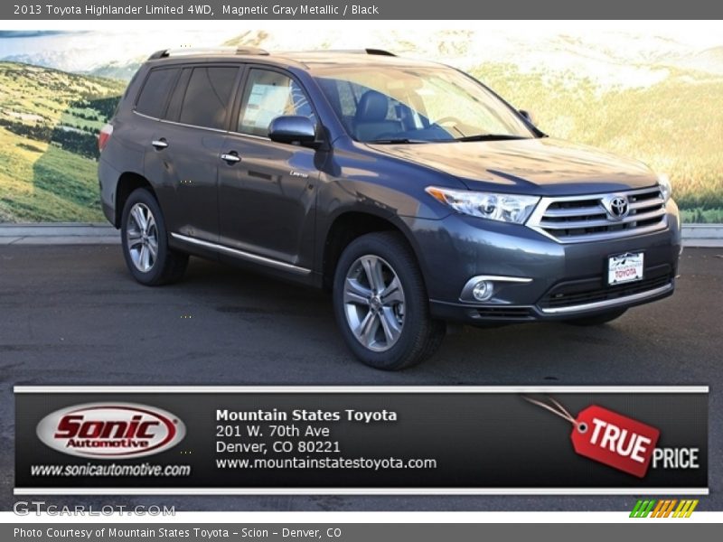 Magnetic Gray Metallic / Black 2013 Toyota Highlander Limited 4WD
