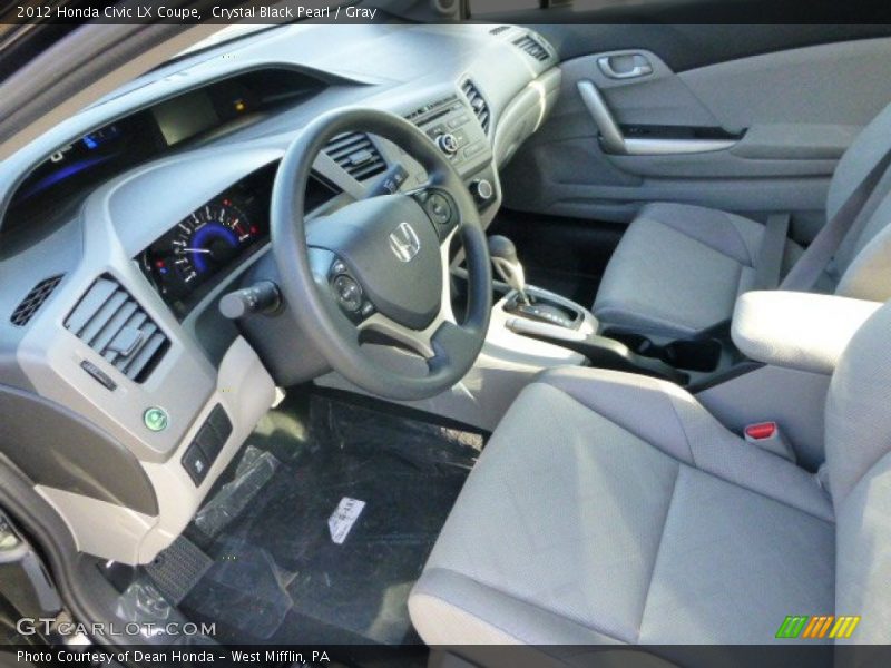 Crystal Black Pearl / Gray 2012 Honda Civic LX Coupe