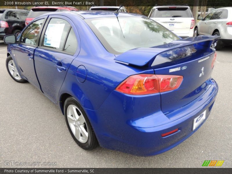 Electric Blue Pearl / Black 2008 Mitsubishi Lancer ES