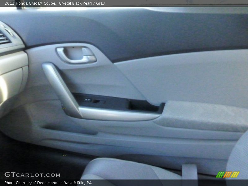 Crystal Black Pearl / Gray 2012 Honda Civic LX Coupe