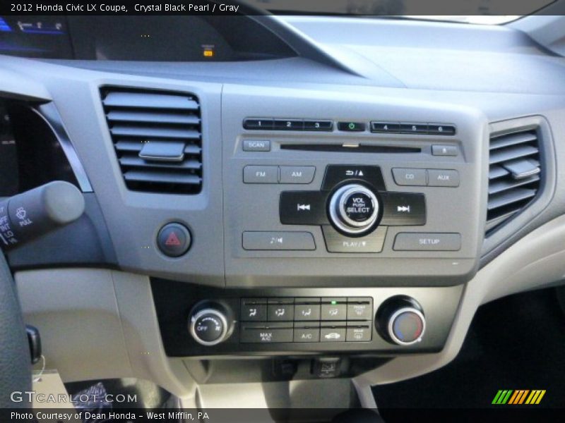 Crystal Black Pearl / Gray 2012 Honda Civic LX Coupe
