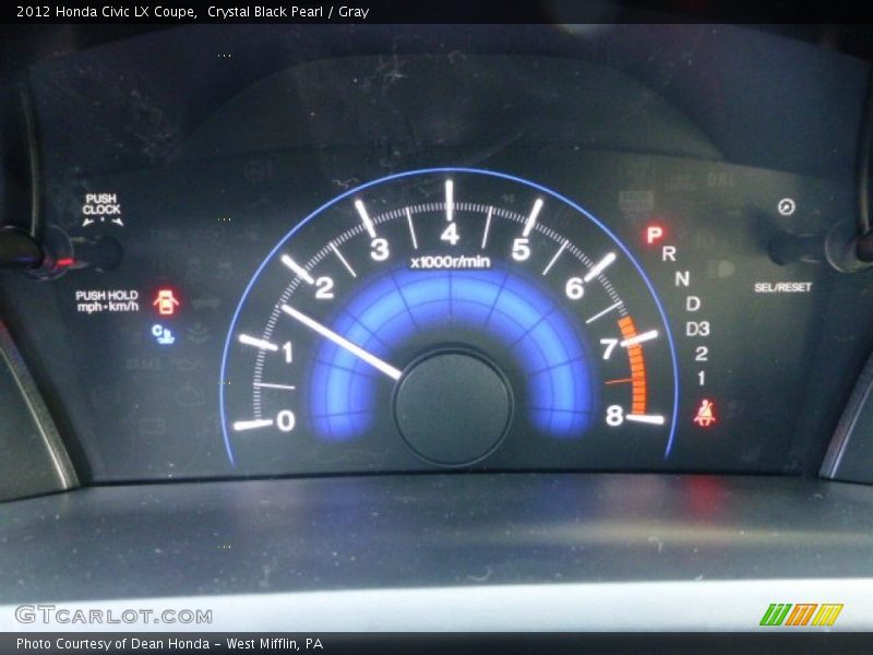 Crystal Black Pearl / Gray 2012 Honda Civic LX Coupe