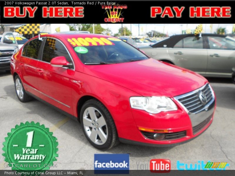 Tornado Red / Pure Beige 2007 Volkswagen Passat 2.0T Sedan