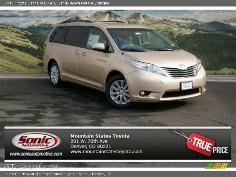 Sandy Beach Metallic / Bisque 2013 Toyota Sienna XLE AWD