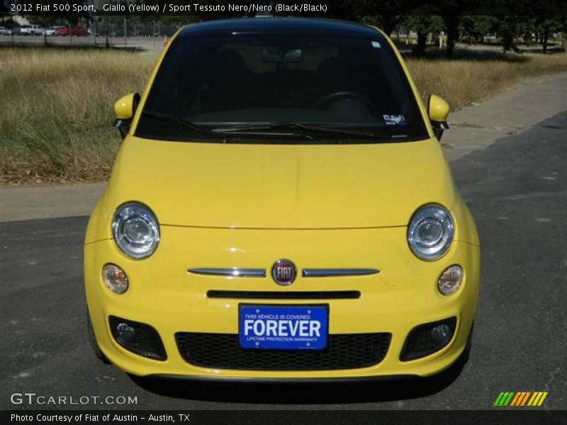 Giallo (Yellow) / Sport Tessuto Nero/Nero (Black/Black) 2012 Fiat 500 Sport