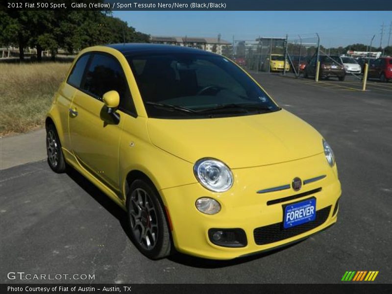 Giallo (Yellow) / Sport Tessuto Nero/Nero (Black/Black) 2012 Fiat 500 Sport