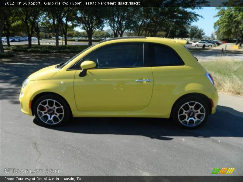 Giallo (Yellow) / Sport Tessuto Nero/Nero (Black/Black) 2012 Fiat 500 Sport