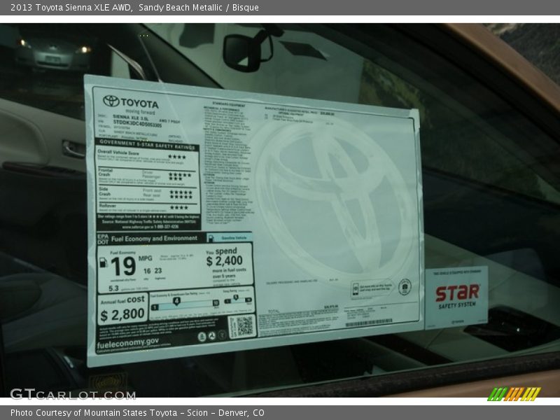 Sandy Beach Metallic / Bisque 2013 Toyota Sienna XLE AWD