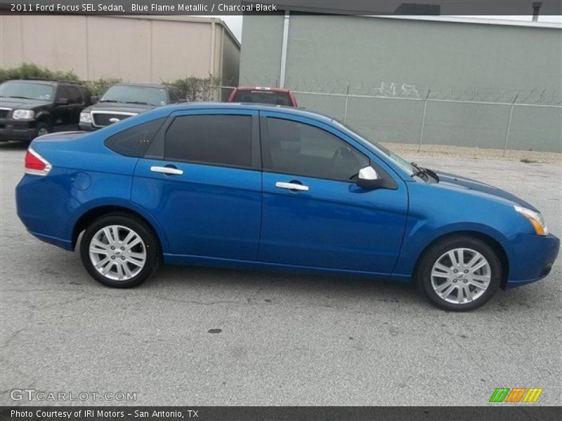 Blue Flame Metallic / Charcoal Black 2011 Ford Focus SEL Sedan