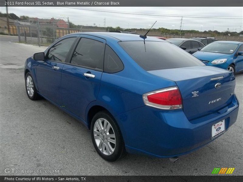 Blue Flame Metallic / Charcoal Black 2011 Ford Focus SEL Sedan