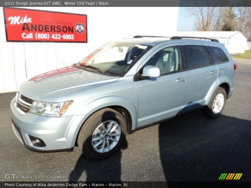 Winter Chill Pearl / Black 2013 Dodge Journey SXT AWD