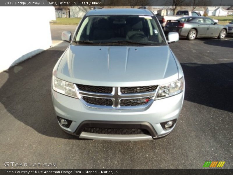 Winter Chill Pearl / Black 2013 Dodge Journey SXT AWD