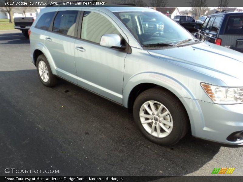 Winter Chill Pearl / Black 2013 Dodge Journey SXT AWD