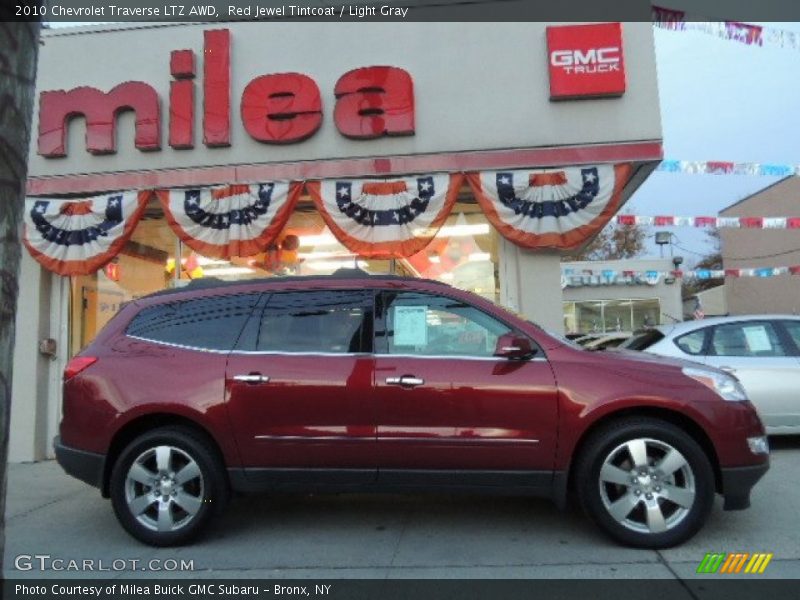 Red Jewel Tintcoat / Light Gray 2010 Chevrolet Traverse LTZ AWD