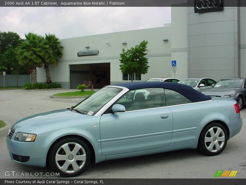 Aquamarine Blue Metallic / Platinum 2006 Audi A4 1.8T Cabriolet