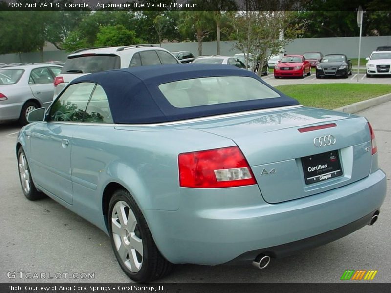 Aquamarine Blue Metallic / Platinum 2006 Audi A4 1.8T Cabriolet