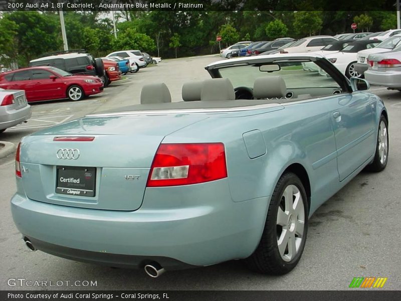 Aquamarine Blue Metallic / Platinum 2006 Audi A4 1.8T Cabriolet