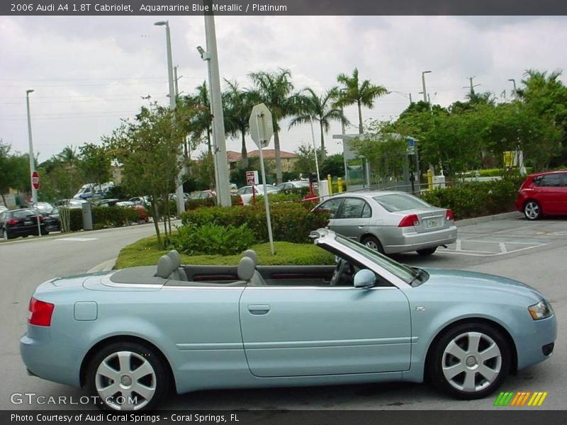 Aquamarine Blue Metallic / Platinum 2006 Audi A4 1.8T Cabriolet