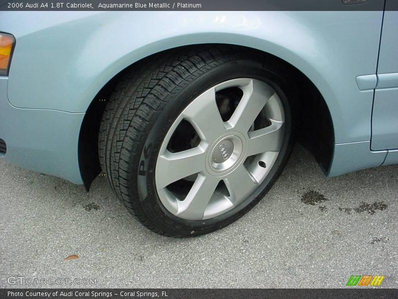 Aquamarine Blue Metallic / Platinum 2006 Audi A4 1.8T Cabriolet