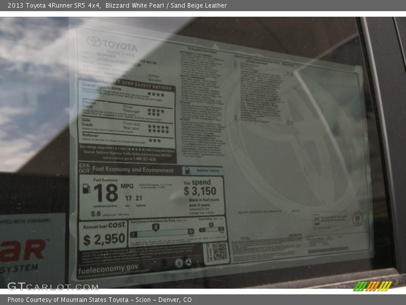 Blizzard White Pearl / Sand Beige Leather 2013 Toyota 4Runner SR5 4x4