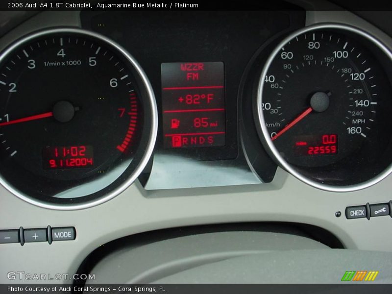 Aquamarine Blue Metallic / Platinum 2006 Audi A4 1.8T Cabriolet
