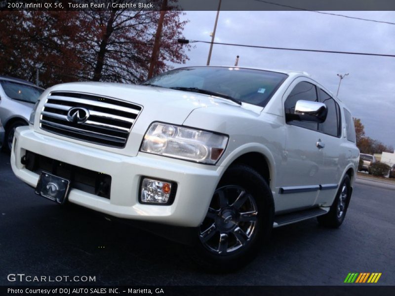 Tuscan Pearl / Graphite Black 2007 Infiniti QX 56