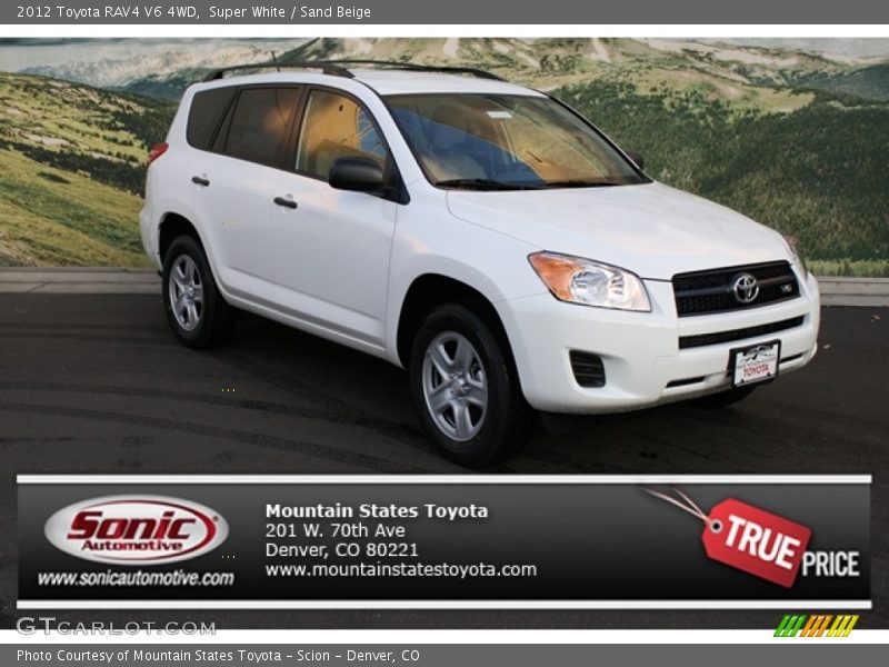 Super White / Sand Beige 2012 Toyota RAV4 V6 4WD