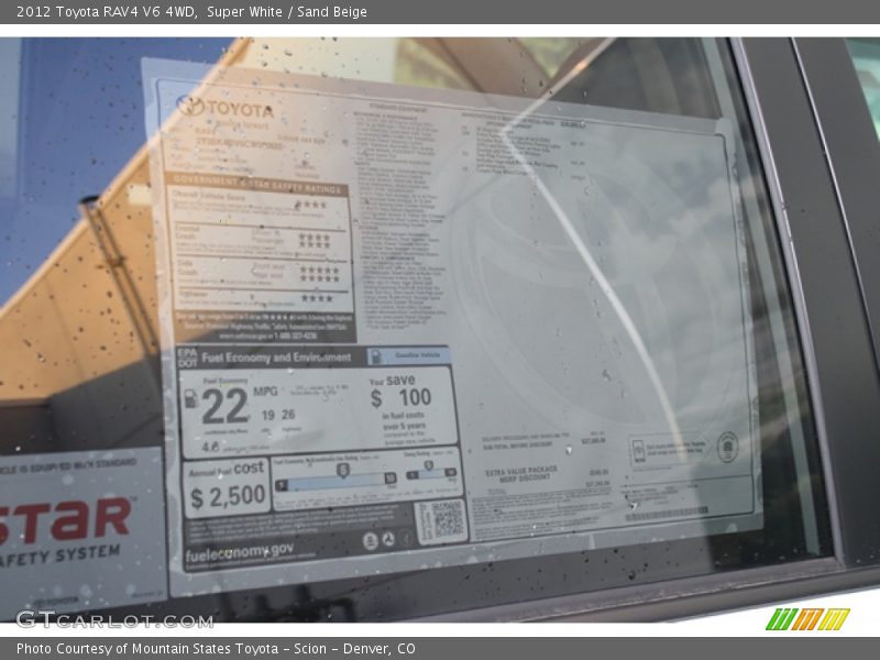 Super White / Sand Beige 2012 Toyota RAV4 V6 4WD