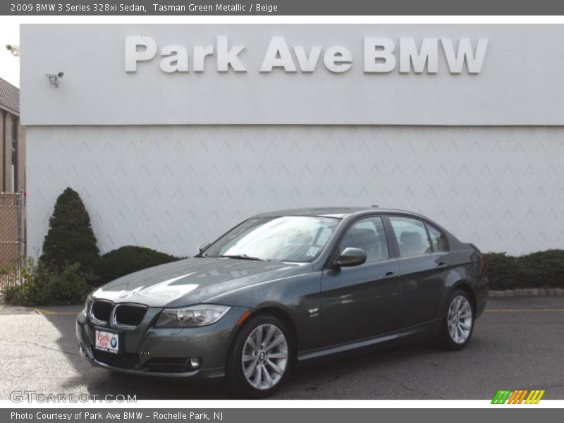 Tasman Green Metallic / Beige 2009 BMW 3 Series 328xi Sedan