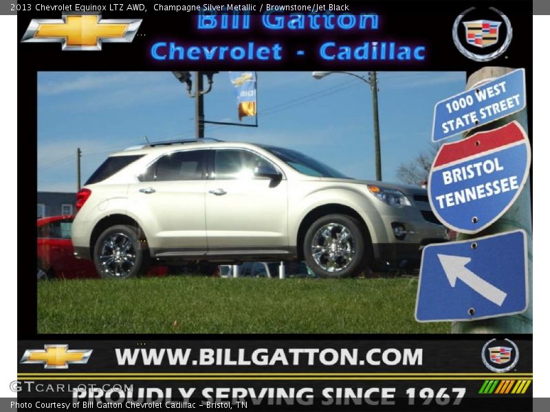 Champagne Silver Metallic / Brownstone/Jet Black 2013 Chevrolet Equinox LTZ AWD