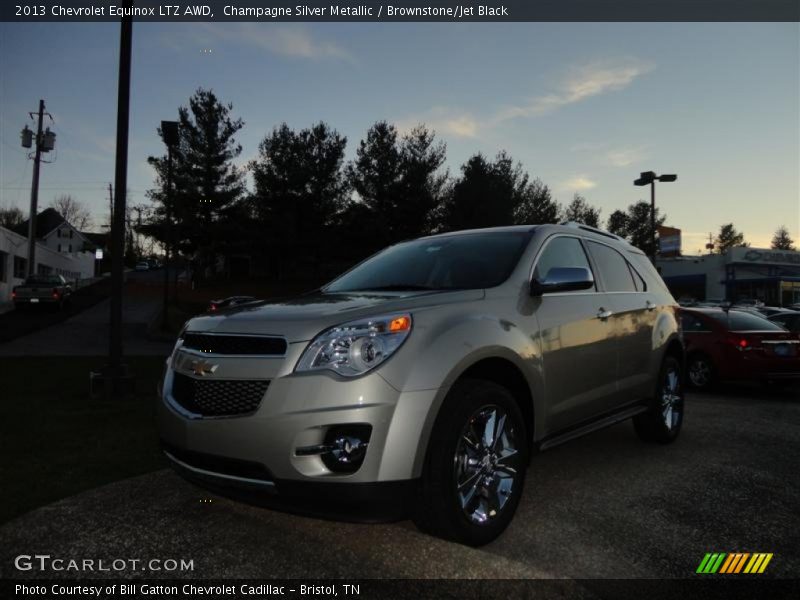 Champagne Silver Metallic / Brownstone/Jet Black 2013 Chevrolet Equinox LTZ AWD