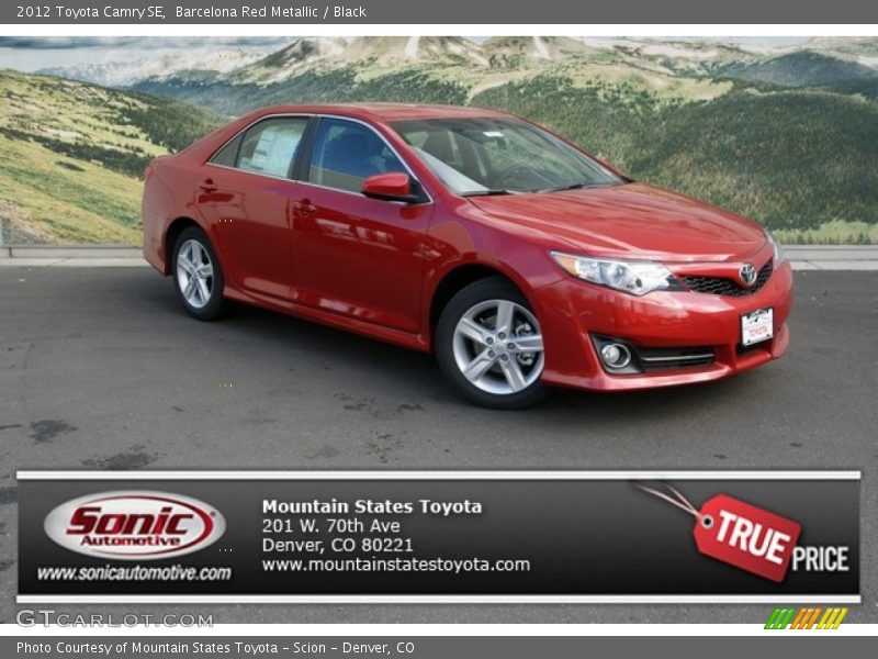Barcelona Red Metallic / Black 2012 Toyota Camry SE