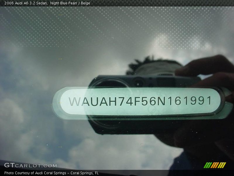 Night Blue Pearl / Beige 2006 Audi A6 3.2 Sedan
