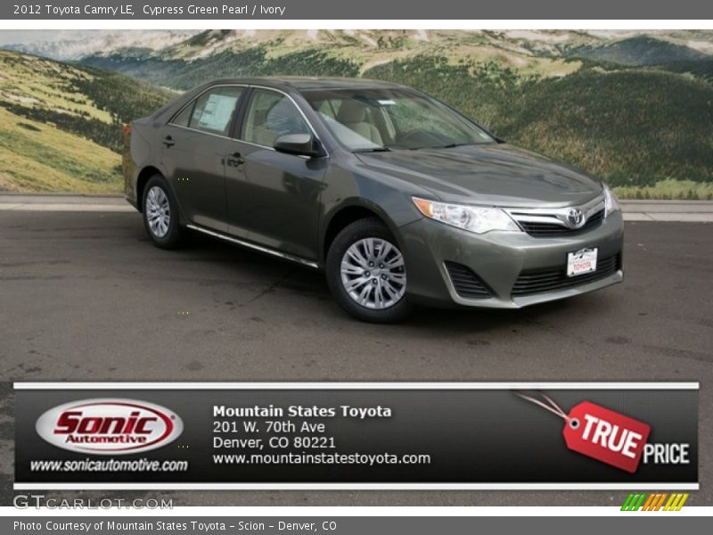 Cypress Green Pearl / Ivory 2012 Toyota Camry LE