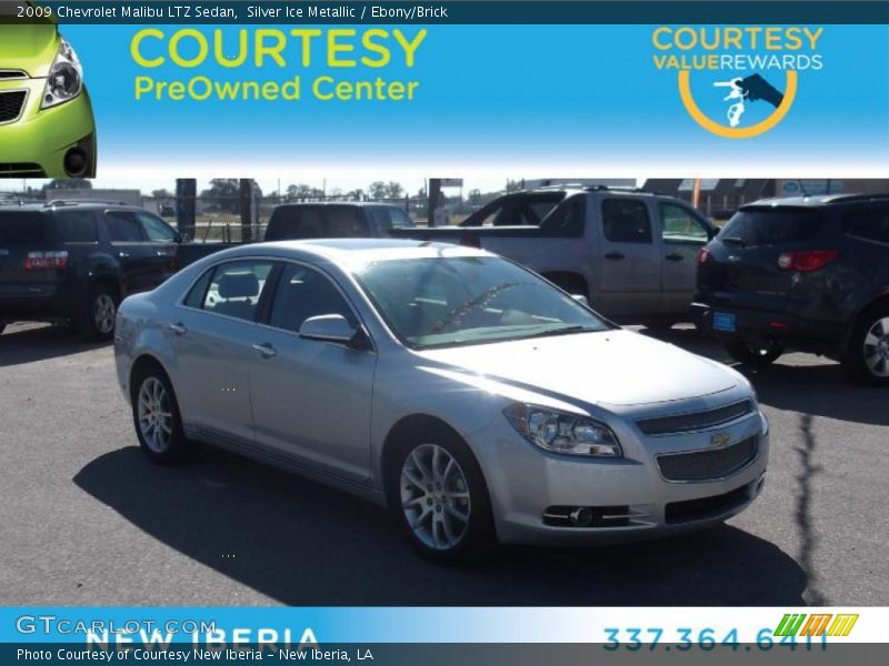Silver Ice Metallic / Ebony/Brick 2009 Chevrolet Malibu LTZ Sedan