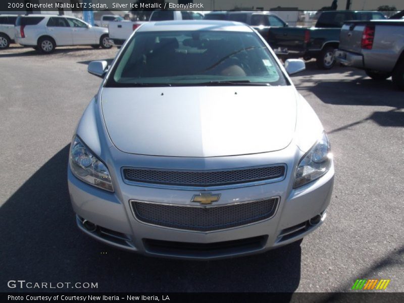 Silver Ice Metallic / Ebony/Brick 2009 Chevrolet Malibu LTZ Sedan