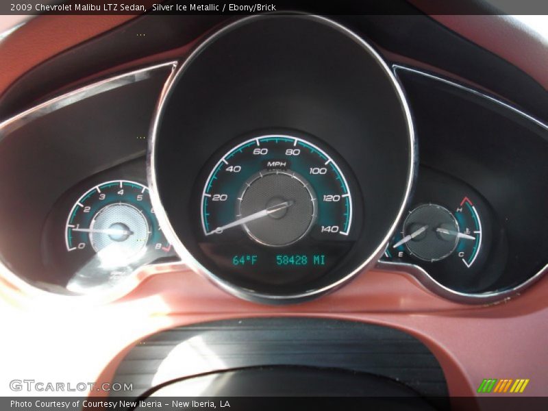 Silver Ice Metallic / Ebony/Brick 2009 Chevrolet Malibu LTZ Sedan
