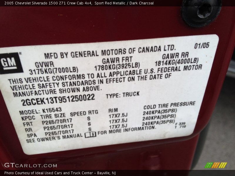 Sport Red Metallic / Dark Charcoal 2005 Chevrolet Silverado 1500 Z71 Crew Cab 4x4