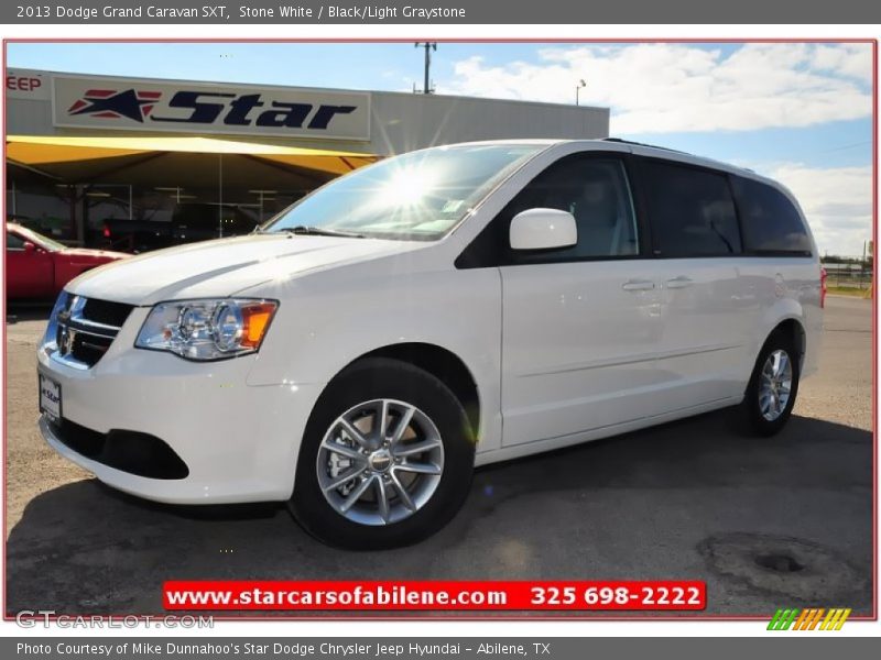 Stone White / Black/Light Graystone 2013 Dodge Grand Caravan SXT