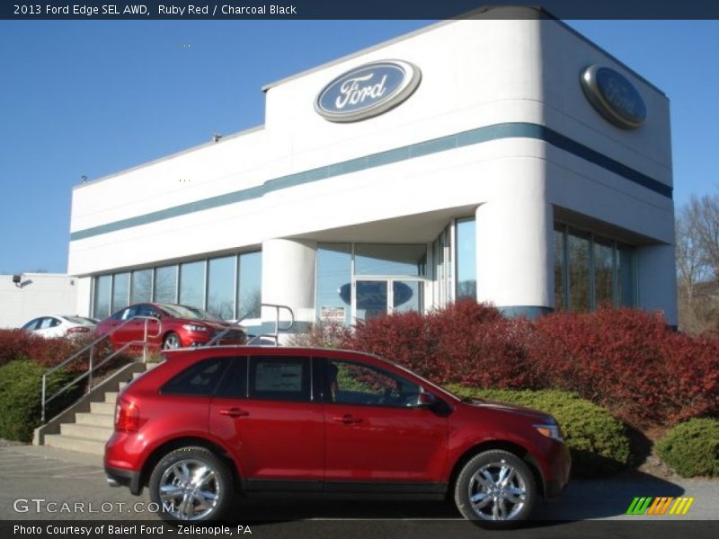 Ruby Red / Charcoal Black 2013 Ford Edge SEL AWD