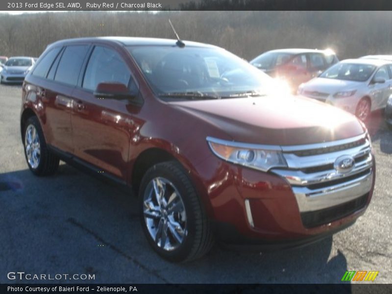 Ruby Red / Charcoal Black 2013 Ford Edge SEL AWD